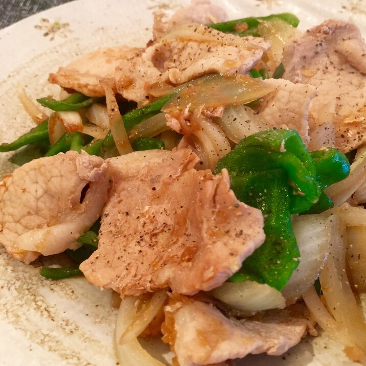 ピリ辛豚肉とピーマンの焼き炒め♩